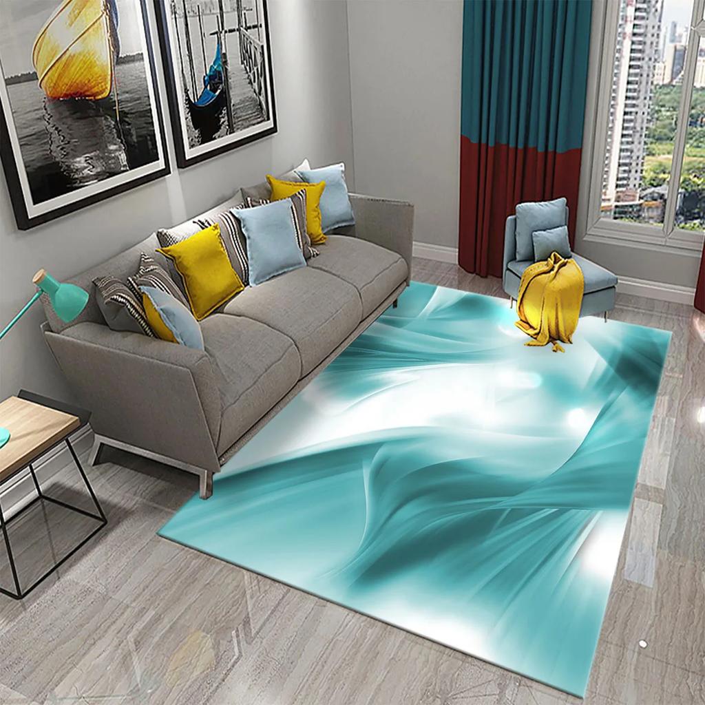 Dark Green Marbling Carpet Abstract Marble Pattern Rug Golden  Stone Texture Rectangle Area Rugs Living Room Bedroom Decor Mats