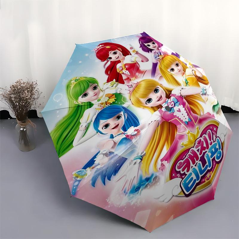 Princesses, Fantasy Themed Automatic Opening and Closing Umbrella, Compact Travel Umbrella, Lightweight and Portable, Suitable for Beach Com
