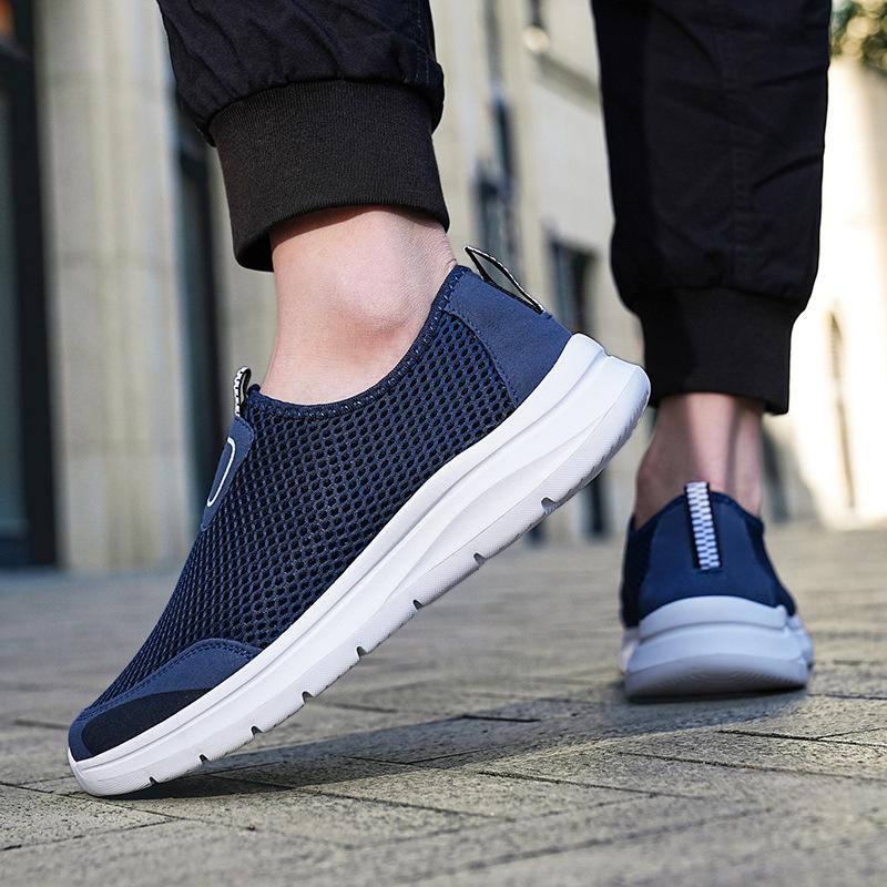 Large Size Casual Shoes Men's Summer New Mesh Foot Cover Breathable Men's Single Shoes Korean Version Versatile Outdoor Sports Trendy Shoes