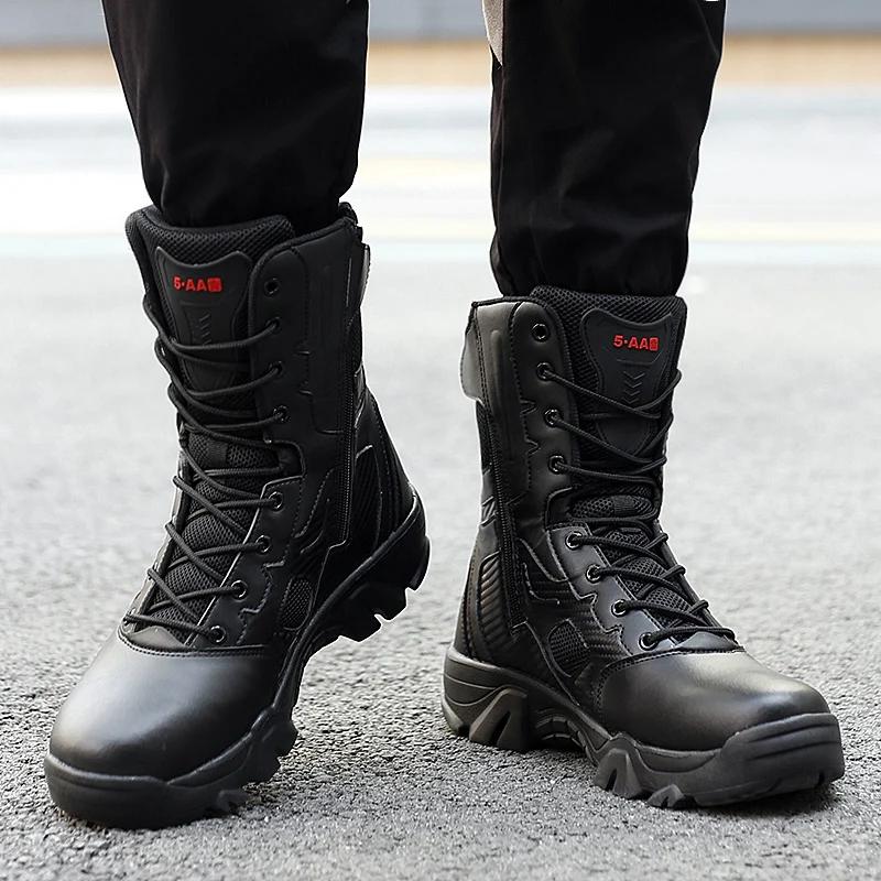 New Men Tactical Boots Winter Combat Ankle Anti-Slip Work Safety Shoes Special Force Army Boots Male Waterproof Motorcycle Shoe