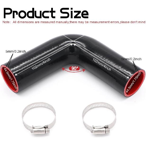 1.75inch(45mm) Elbow Coupler Silicone Hose 4-Ply with 90 degree 1.75inch