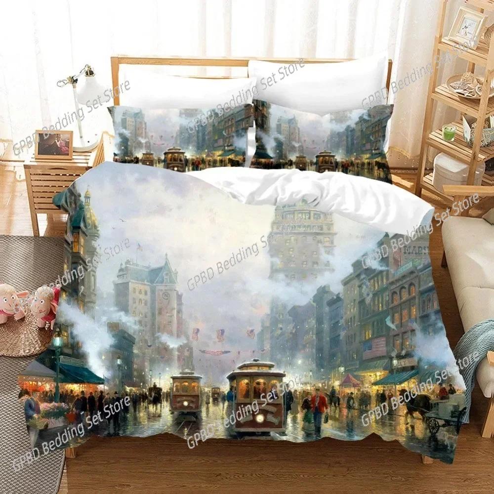 Oil Painting Van Gogh Star Sky Bedding Set Bedroom Soft Modern Bedspreads Comefortable Duvet Cover Quilt Cover And Pillowcase