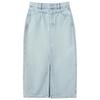 Sancai Women's Retro Straight Denim Long Skirt