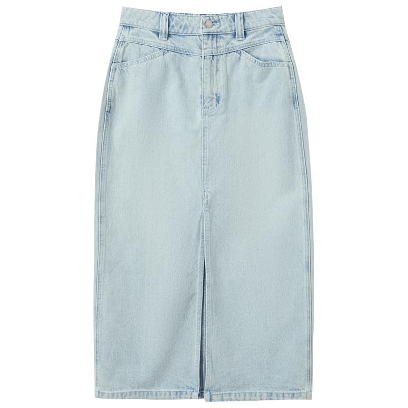 Sancai Women s Retro Straight Denim Long Skirt L