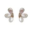 Light Luxury Baroque Pearl and Floral Stud Earrings