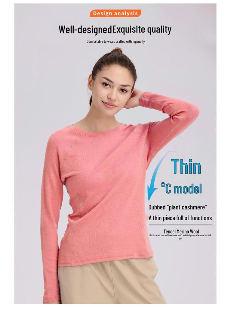 Women's Quick-Dry Merino Tencel Base Layer Long Sleeve Shirt