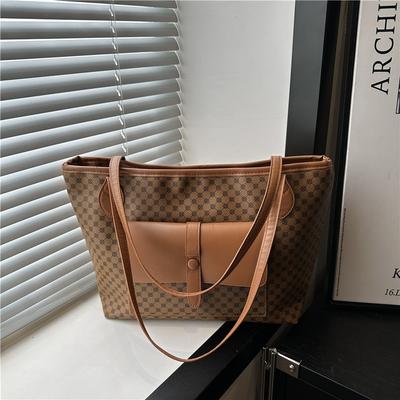 Sacs pour femmes, sacs cabas de grande capacité, sacs à bandoulière losanges imprimés à la mode, sacs à main à texture simple, sacs pour femmes