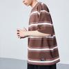Anta Striped Loose Knit T-Shirt Unisex Tops Chocolate 952328105-2