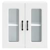 Kitchen Wall Cabinet with Glass Doors, Squid, White
