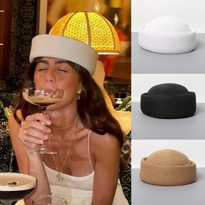Słomkowy Kapelusz Beret Letni Kapelusze Przeciwsłoneczne Japoński Retro Kapelusz Fedora na Chwasty Moda dla Gospodyń Kapelusznictwo Fascinator Projektant Kapelusz Malarski