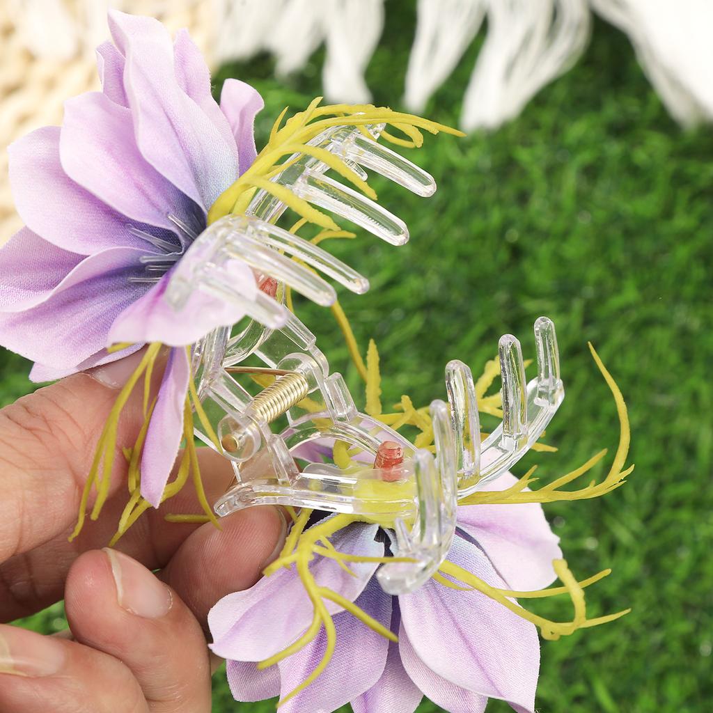 AWAYTR Artifial Colorful Peony Hair Claws Plastic Floral Hair Clips Crab For Girl Gift Hair Accessories Valentine Headwear