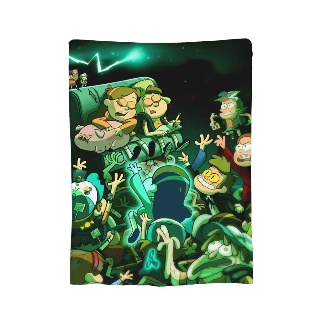 Gravitys Falls Fleece Throw Blanket Bill Cipher Mystery Blankets for Bedding Couch Lightweight Thin Plush Thin Quilt,