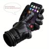 Winter wasserdichte Motorradhandschuhe Lederhandschuhe für Männer Thermo warme Innenseite Touchscreen Motorrad MTB Fahrrad Reithandschuhe