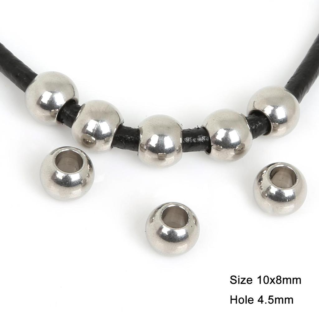 5-50 Stück Edelstahl Flache Runde Abstandshalterperlen für DIY Schmuckherstellung Zubehör