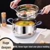 316 Extra-Thick Soup Pot with Steamer - Three-Layer Stainless Steel for Induction and Gas Stoves