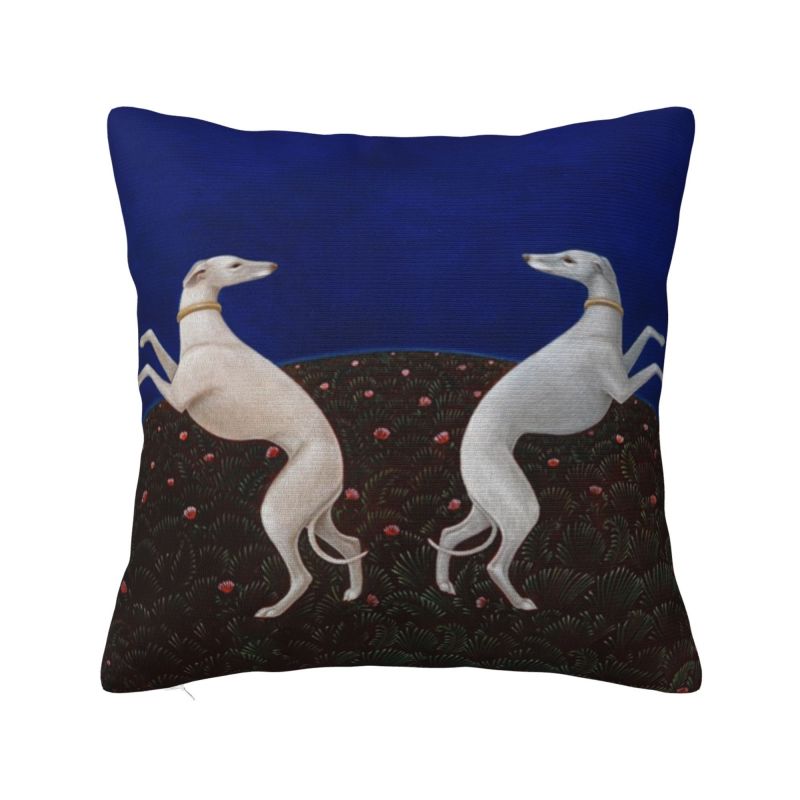

Пользовательская наволочка на подушку «Средневековая борзая», собака уиппет, борзая, мягкий роскошный декор для дома 30x30cm 12x12in