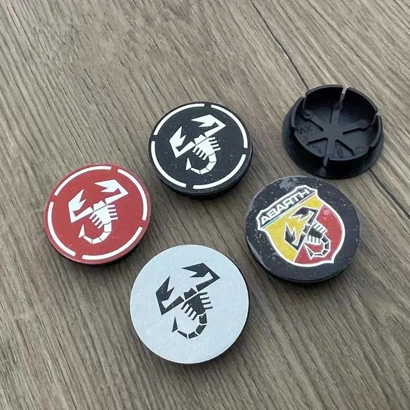 FOR 50mm Abarth 500 Wheel Center Hub Caps Car Rims Dust Proof Cover Emblem Badge for Fiat Palio Perla  Stilo Punto Bravo siena