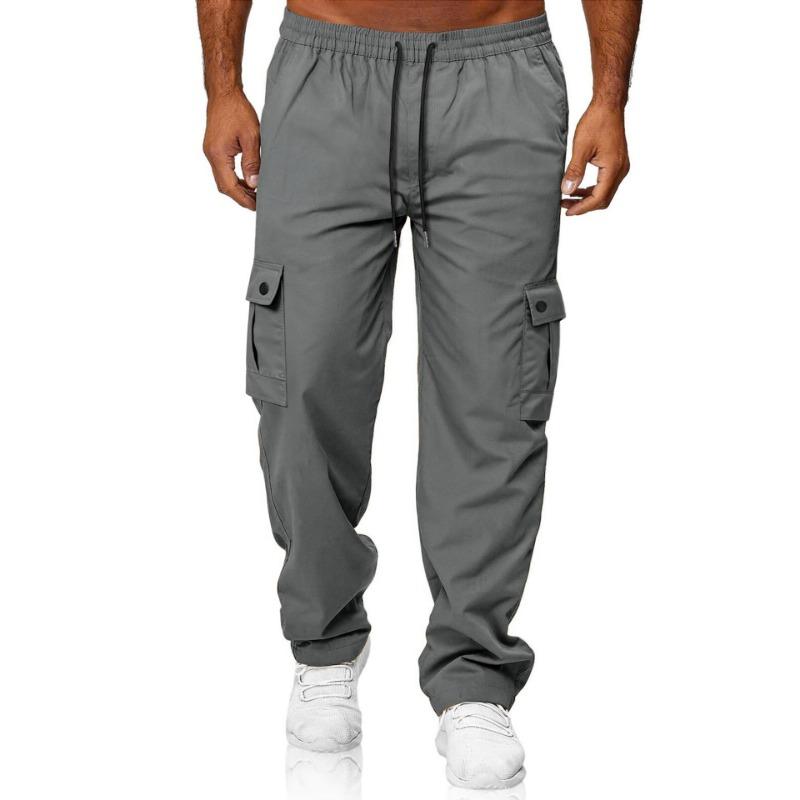 

Retro Loose Casual Outdoor Commuting Men s Tactical Ami Khaki Woven Workwear Sports Trousers XXXL сірий