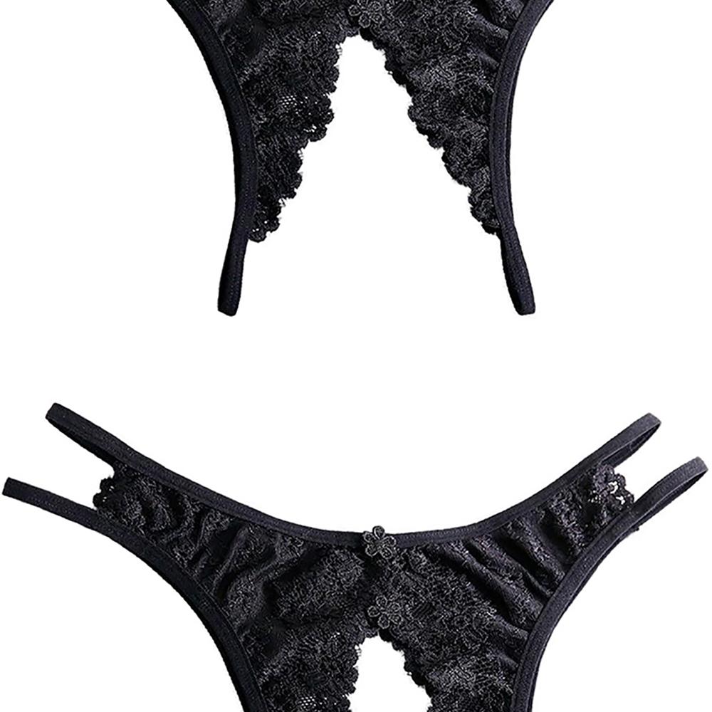 Women See Through Lace Panties Open Crotch Quick Wear Design Sensual Lingerie Intimate Underwear For Night Private Occasions