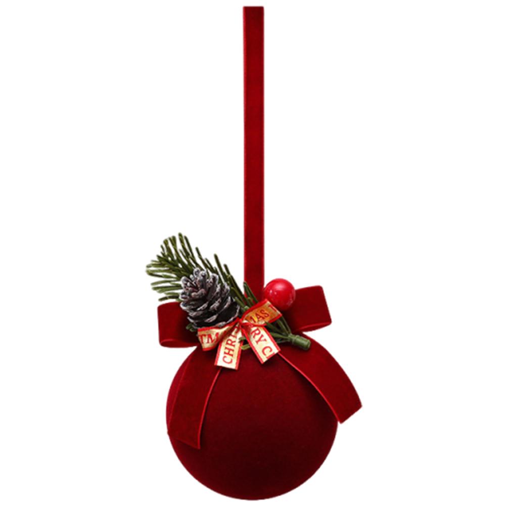 Flocked Hanging Ornament Plush Bell Pendant Bells Hanging Pendant for Christmas Window Storefront Home Decor