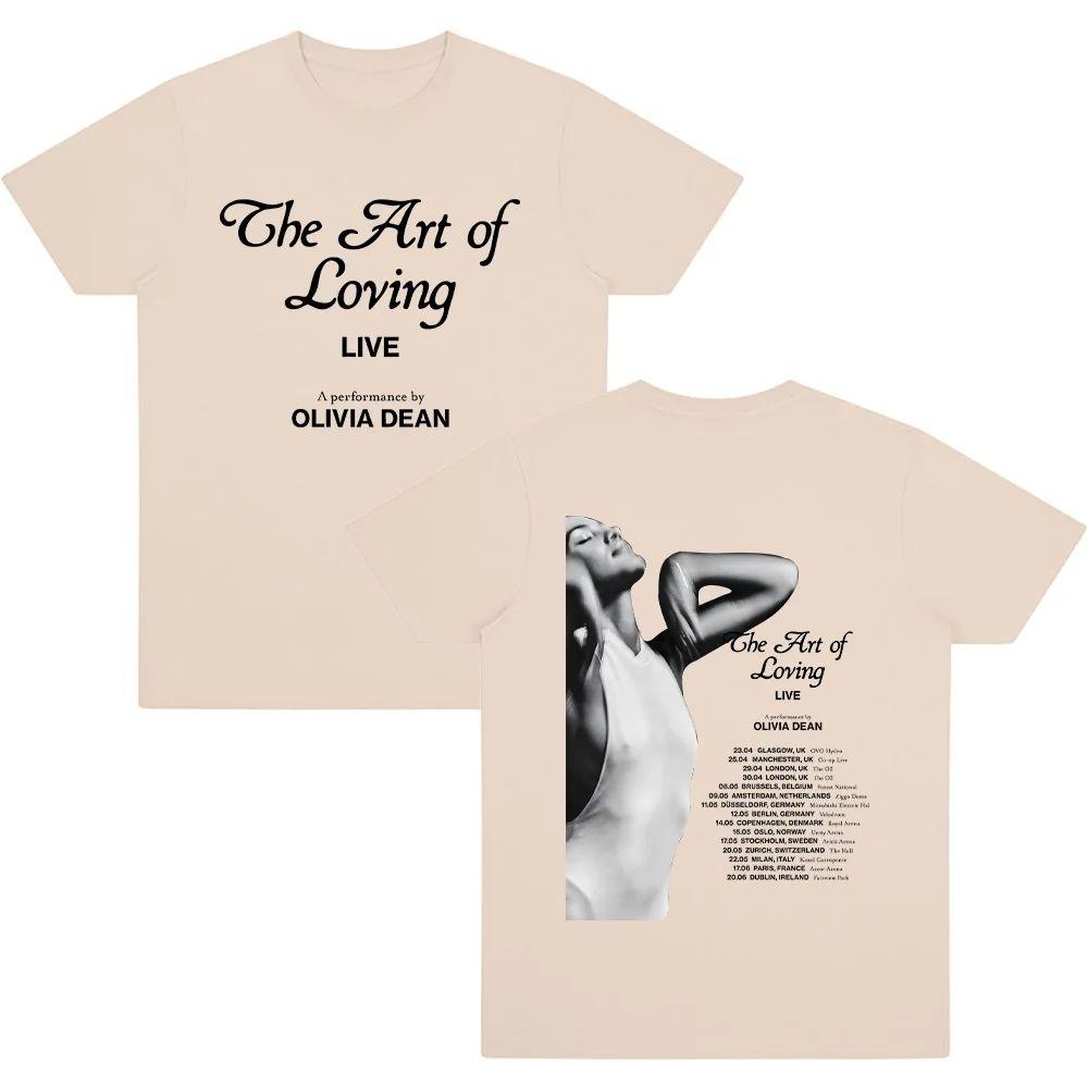 Y2k Fashion T Shirts The Art of Loving LIVE Olivia Dean T Shirts Graphic Printing Cotton Tees Loose Fashion Oversized Top Unisex