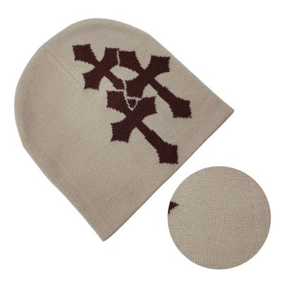 Fashion Cross Beanie Hat for Women Men Comfortable Knitted Hat Pullover Cap Winter Autumn Skull Cap Adult Y2K Headdress