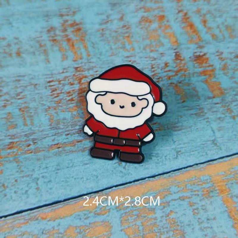 Holiday Metal Pins: Santa, Snowman, and Reindeer Charms