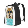 Shiba Squad ( Red ) Pattern Design Laptop Travel School Bags Shiba Inu Dogs Doge Canine