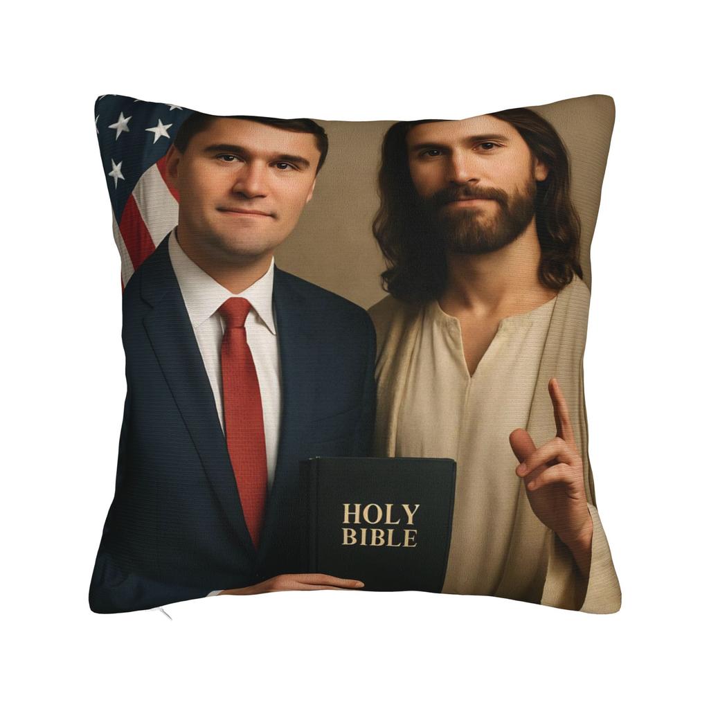 Charlie Kirk Pillowcase Double-Sided Printing Polyester Cushion Cover Decor Pillow Case Cover Car Square 40X40Cm