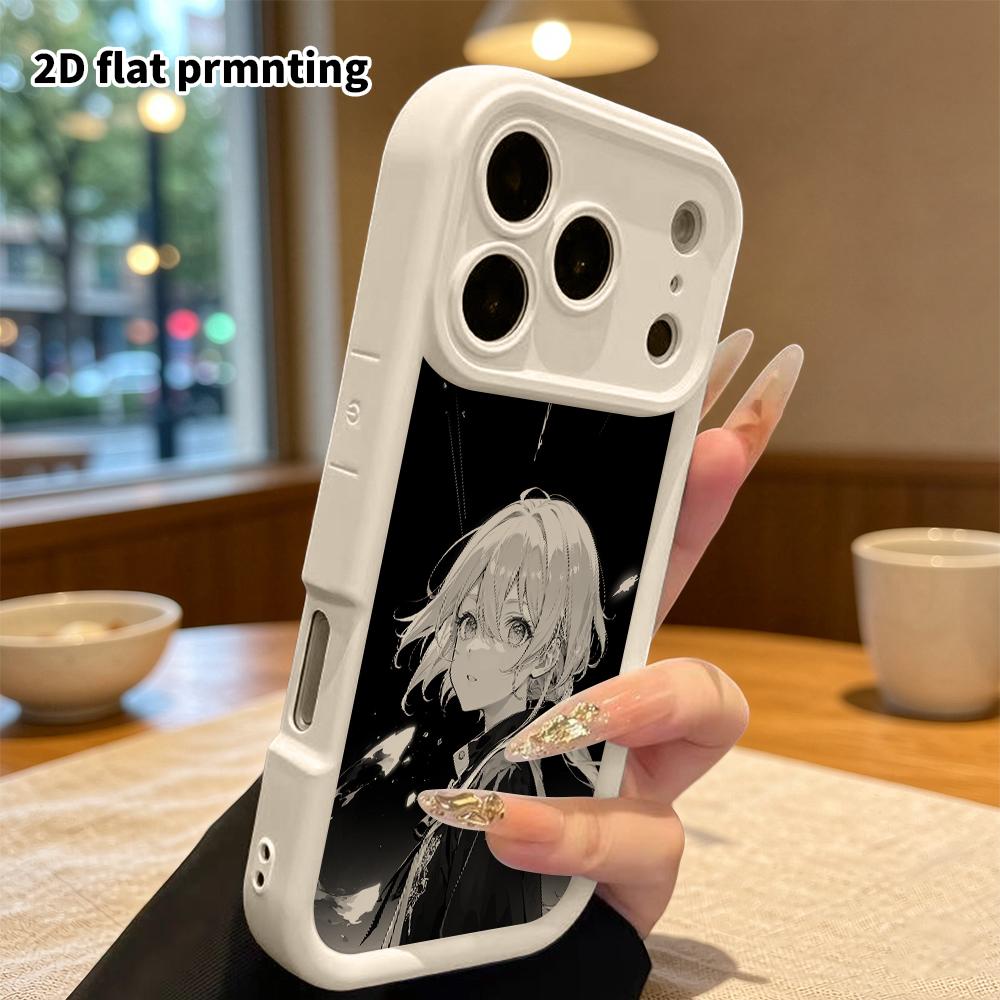 Phone Case: 2D flat, suitable for iPhone 18 17 16 15 14 13 12 Pro, anime girl, perfect Christmas and Halloween holiday gift