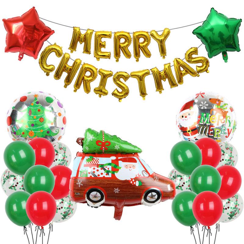 Christmas Decoration Balloon Set Smiling Snowman Elk New Year Arrangement Christmas Tree Party Decoration