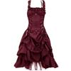 Euro-American Gothic Lolita Ball Gown: Slim, Irregular Lace-up Corset Dress