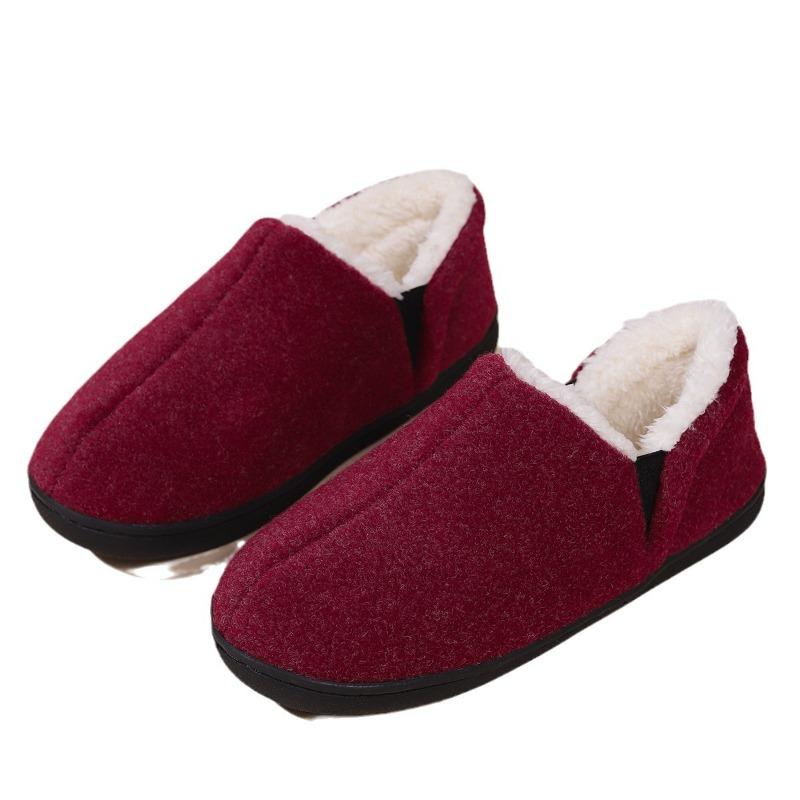 Cross-border wholesale Neutral fur collar bag and home cotton shoes Indoor shoes Non-slip and warm memory cotton Winter elderly cotton