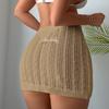 Sexy Sheer Knit Beach Cover-Up Dress with Waist Tie