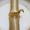 Standing Horse Napkin Ring Metal Horse Shaped Napkin Rings Gold Western Equestrian Napkin Buckle for Christmas Banquet Party Table Decoration