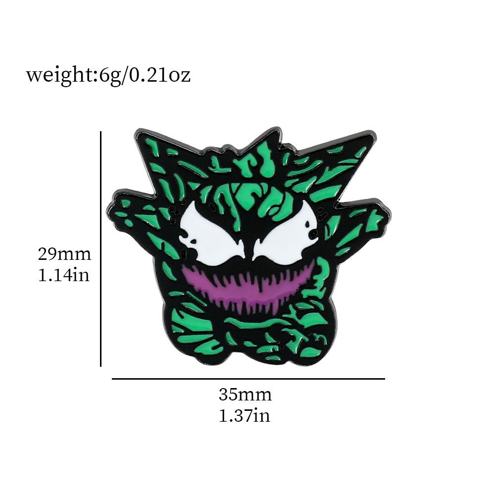Funny Pokemon Metal Badge With Cartoon Character Design And Droplet Oil Craft