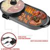 1200W 2 In 1 Larger Electric Hot Pot Oven Smokeless Barbecue Pan Shabu Pot Non-Stick BBQ Griddle Home Hotpot Baking Plate