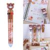 10 in 1 Multicolor Ballpoint Pen Lovely Bear Ballpoint Pen 0.5mm Multicoloured Pen Retractable Ballpoint Pen for School