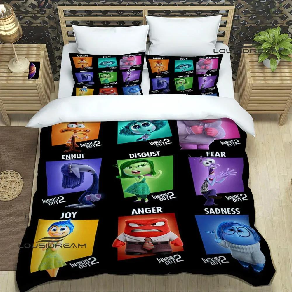 Cartoon Print Inside Out Bedding Sets Pillowcase Children Duvet Cover Bed Comforter Set Bedding Set Luxury Birthday Gift