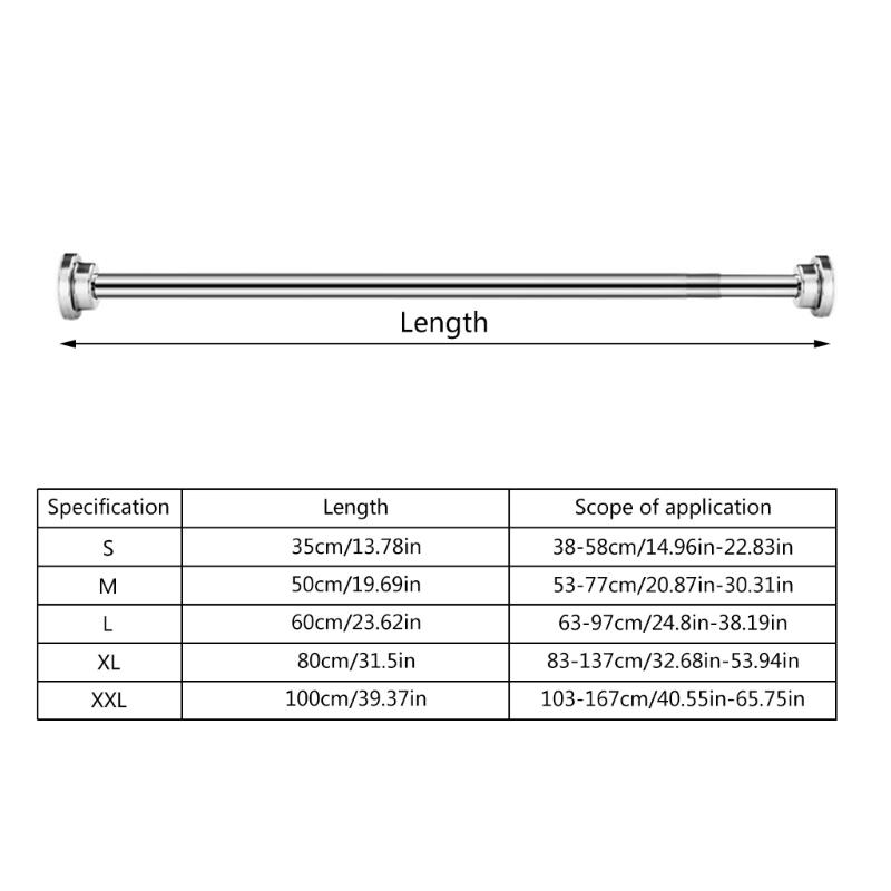 Strong Tension Rod Simple & Practical Curtain Rod Easy to Install Curtain Rod Perfect for Window Bathroom & Closet