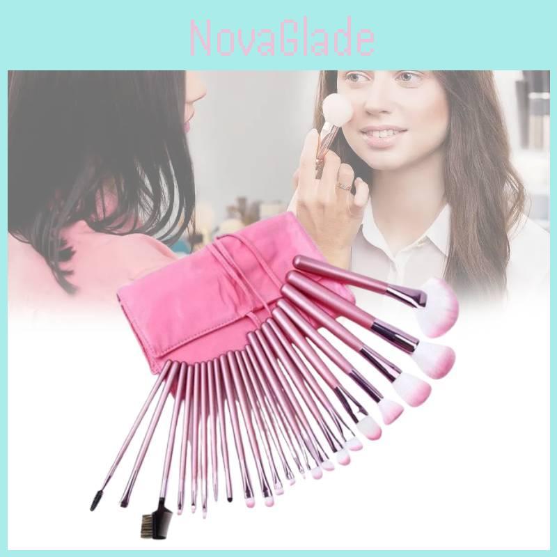 Makeup Brush Set 22 Pieces With Pink Pouch For Precise Application And Travel Convenience