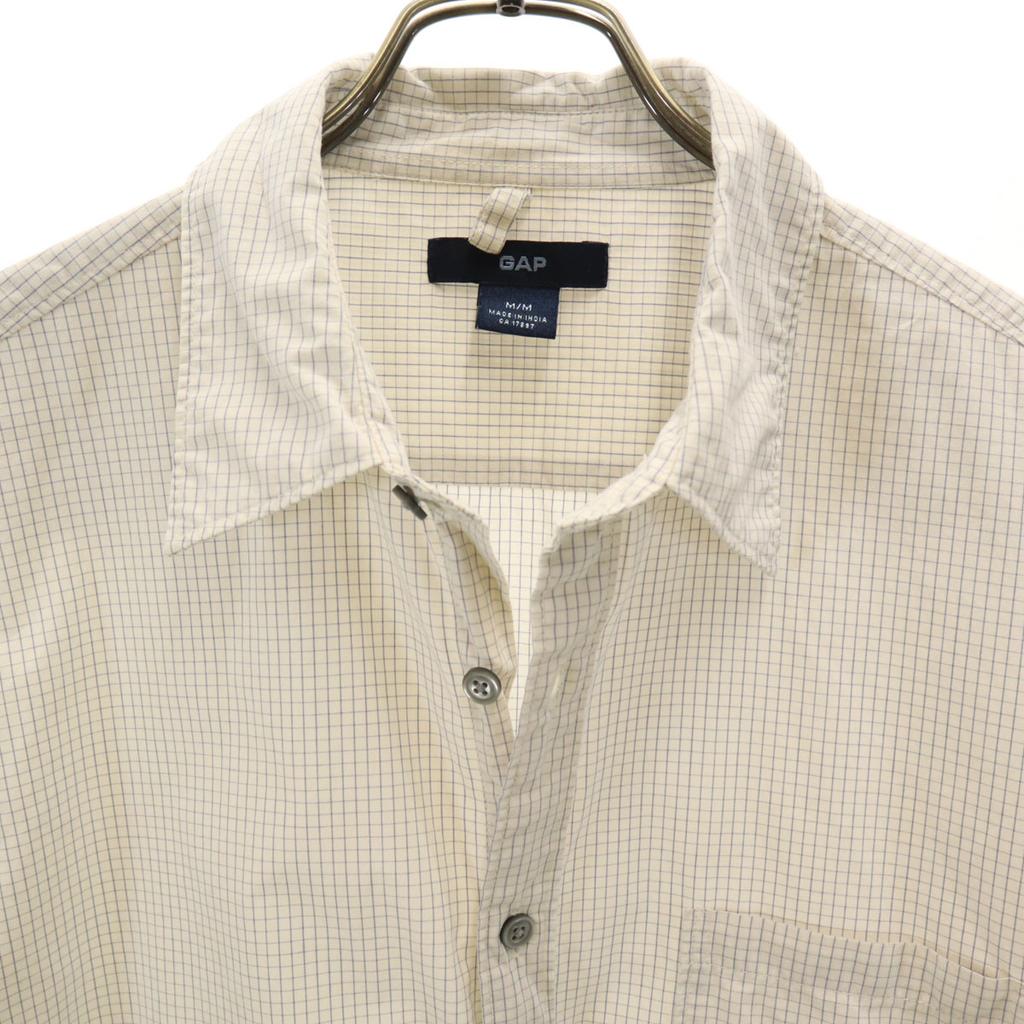 Gap Check Pattern Short Sleeve Cotton Shirt M White Men's Used