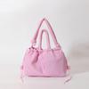 Ielgy Large-Capacity Solid Color Cotton-padded Clothes Bag All-Match Cross-Body Shoulder Bag