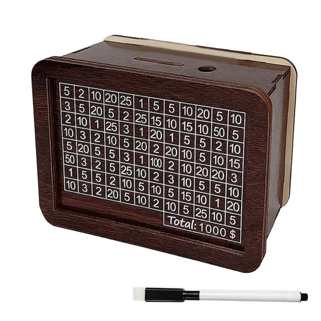 Sparverhalten inspirieren mit wiederverwendbarer Spardose Holzsparschweine Haushaltsdekoration für Schule Büro Schlafzimmer Wohnheim