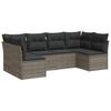 Vidaxl 6-Cz. Garden Furniture Set With Cushions, Grey, Poly Rattan
