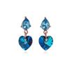 E550 Blue Austrian Crystal Silver Needle Earrings