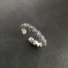 Pure Stunning S925 Silver Colorful Zirconia Retro Floral Ring With Adjustable Size For Women