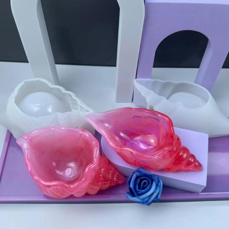 Silicone Mould for DIY Seashells Snail Ornament Storage Box Resin Mold Perfect for Jewelry Holder Mold Home Decoration
