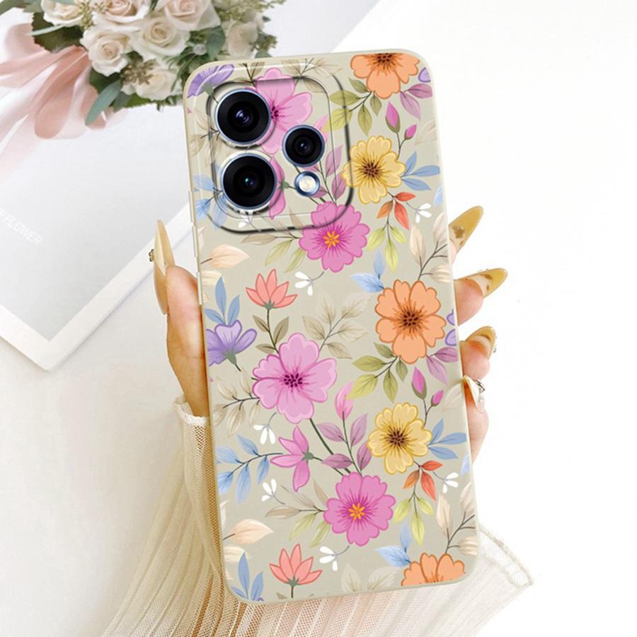 For OPPO Reno 15C Cover Cute Floral Cartoons Painted Phone Case Silicone Soft Fundas Shell for OPPO Reno15 F Reno 15Pro 15F Bags