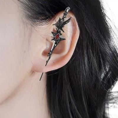 Gotischer Krähen-Ohrklemme mit Dornen-Designs Schmuck-Accessoire für trendbewusste Mode-Enthusiasten, die einzigartige Stile für den täglichen Gebrauch suchen